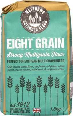 Matthews Cotswold Eight Grain Strong Multigrain Flour - 1.5kg Bag (Single Bag)