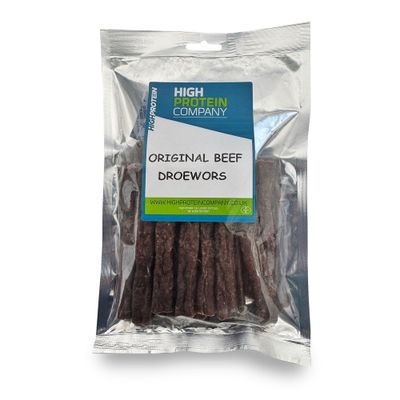 High Protein Droewors Original - 250 grams - Traditional South African Beef Droewors Sticks - High Protein Snacks - Grass Fed Beef Droewors - Low Carb Keto Snacks - Beef Sticks - Carnivore Meat Snacks
