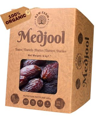 Raw Farm - Organic Raw Fresh Medjool Dates With Pits 1 kg - Large, Sun-Dried &amp; Naturally Sweet Non-GMO, No Sugar Added Healthy Snack