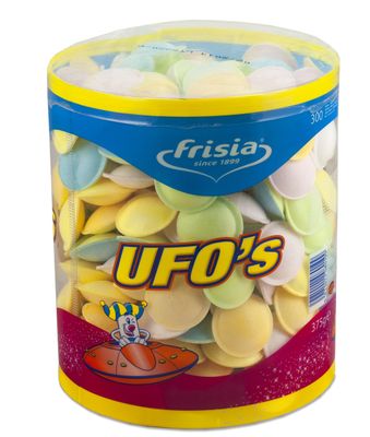 Rose Marketing UK UFO's Sherbert Filled Flying Saucers Drum (Pack of 300)