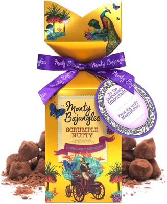 Monty Bojangles Scrumple Nutty Cocoa Dusted Chocolatey Truffles Gift Box (150g), Hazelnut Flavoured Truffles, Award-Winning Luxury Chocolatey Truffles, Gift Set With Ribbon & Personalised Message Card