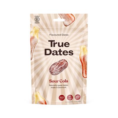 True Dates - SOUR COLA naturally flavoured sweet dates No added sugar, Vegan, Palm Oil Free 100 g