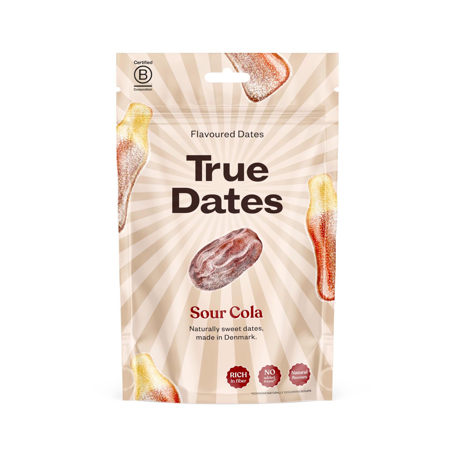 True Dates - SOUR COLA naturally flavoured sweet dates No added sugar, Vegan, Palm Oil Free 100 g