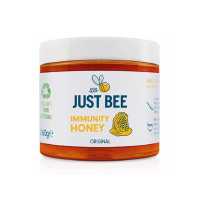 Just Bee Immunity Honey (260g) Pure natural honey with Vitamin D, C, B6, B12 and Echinacea Raw and Unpasteurised Vitamin Rich For Daily Immune Support
