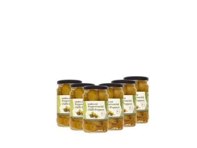 Cooks &amp; Co Green Pepperoncini Peppers 280 g (Pack of 6)
