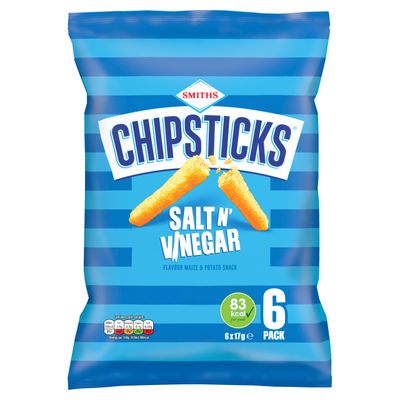 Chipsticks Salt &amp; Vinegar Multipack Crisps 6 x 17g