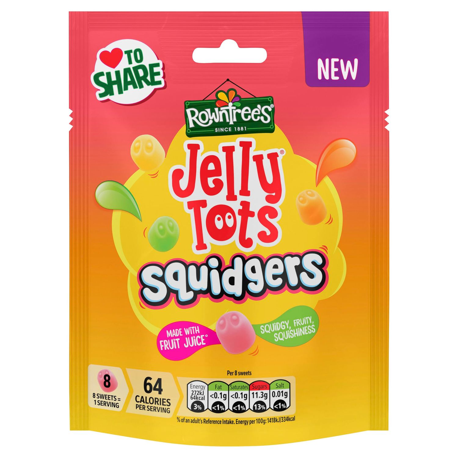 Rowntree's Jelly Tots Squidgers 120g
