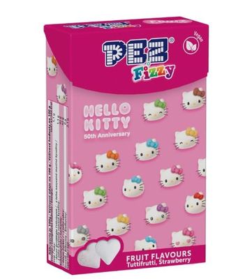 PEZ Hello Kitty Fizzy Strawberry Flavoured Retro Sweets, 30 g Flip Top Box (Pack of 1)