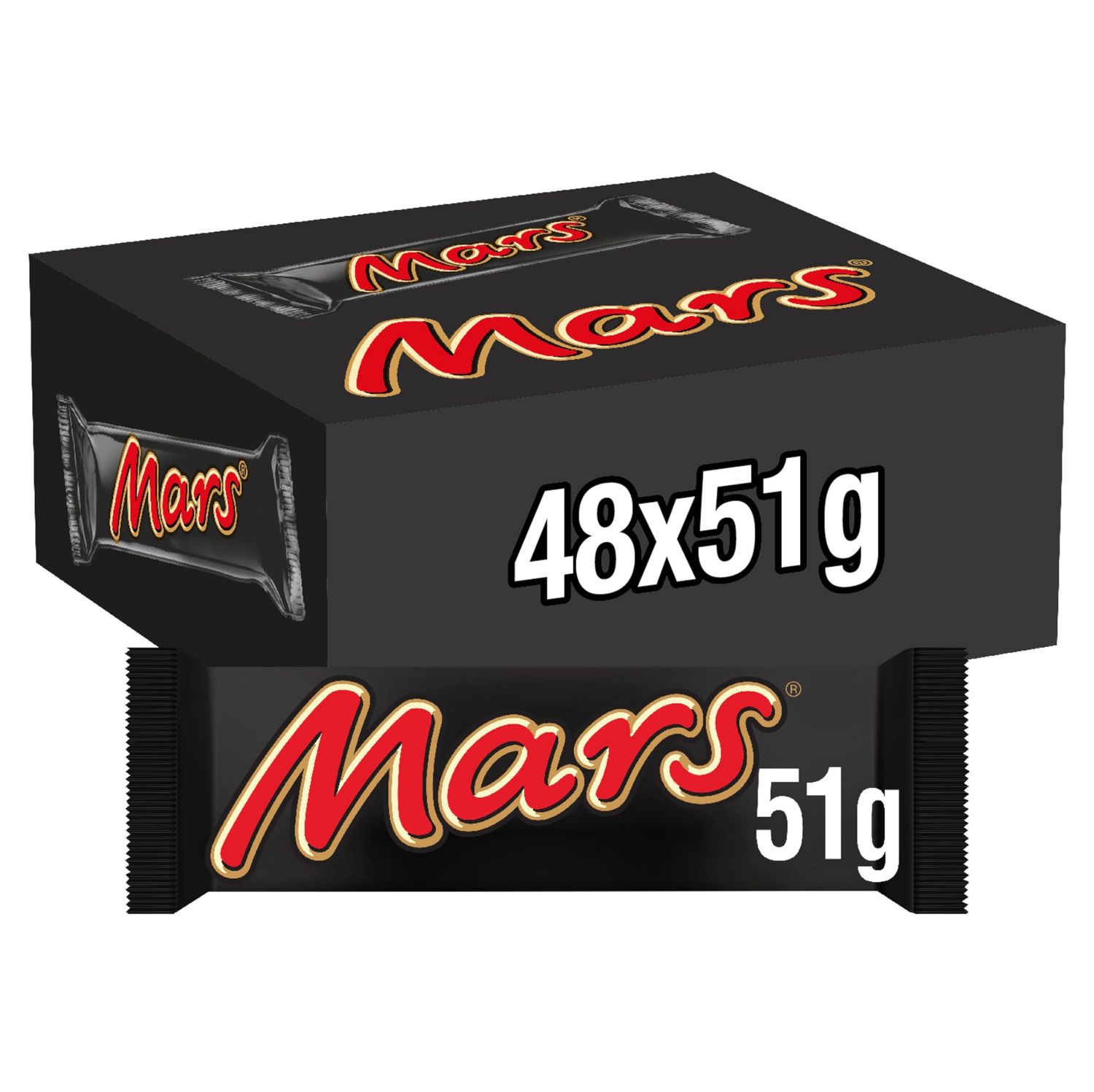 Mars Bar, Chocolate, 51 g, Pack of 48