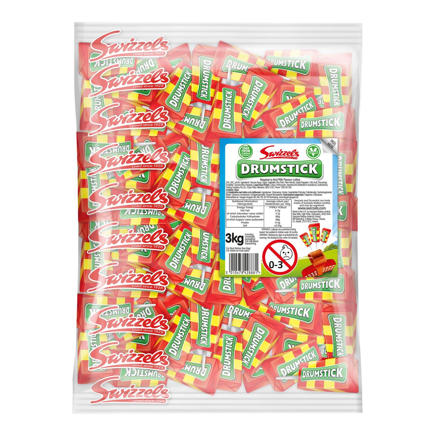 Swizzels Drumstick Lollies 3kg, Pack of 1