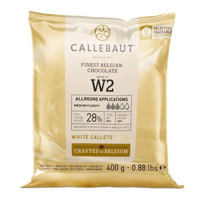 Callebaut W2 Finest Belgian White Chocolate Callets 28.0% Cocoa 400g
