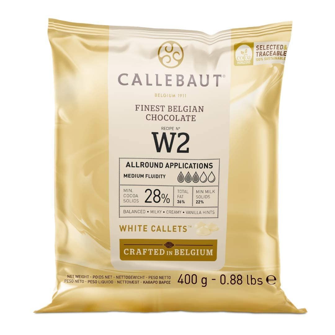 Callebaut W2 Finest Belgian White Chocolate Callets 28.0% Cocoa 400g