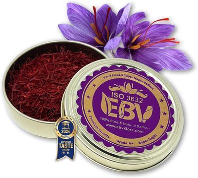 Award-Winning Certified Grade A+ Saffron Threads - 100% Pure &amp; Natural All Red Golden Spice for Tea, Paella,Tahchin,Golden Milk.. Premium Super Negin Saffron