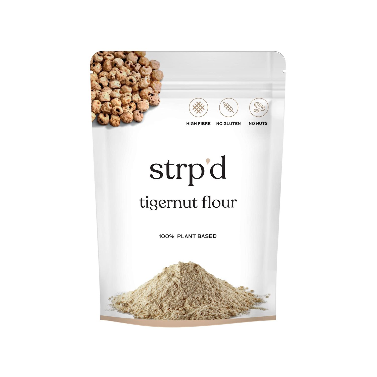 Strp'd Tigernut Flour Extra-Fine (400g) Gluten Free &amp; Nut Free alternative to Almond Flour Milled from 100% Tiger nuts High in Fibre Vegan Naturally Sweet AIP Compliant