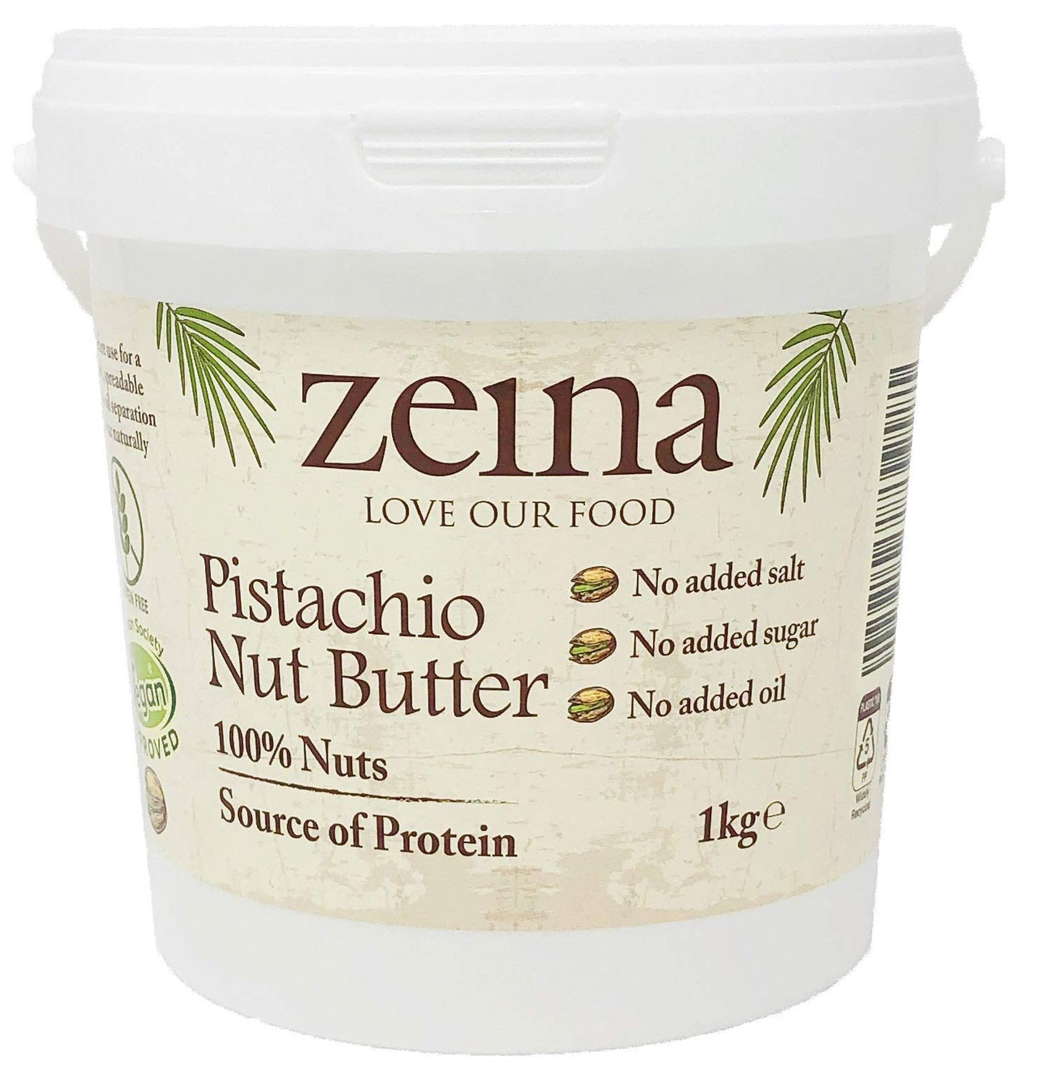 Zeina 100% Pistachio Nut Butter (1Kg) - Vegan and Kosher Approved Pistachio Butter for Snacks, Cooking and Baking - NO Palm Oil, Peanut, Sesame and Gluten Free