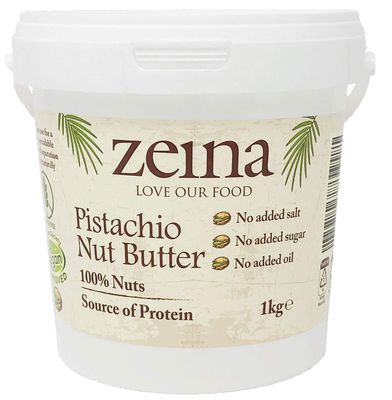Zeina 100% Pistachio Nut Butter (1Kg) - Vegan and Kosher Approved Pistachio Butter for Snacks, Cooking and Baking - NO Palm Oil, Peanut, Sesame and Gluten Free
