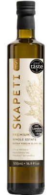 Skapeti Premium Extra Virgin Olive Oil - November Early Harvest - High Polyphenols Cold Pressed - Unfiltered Single Estate - Greek EVOO for Drinking Daily - Manaki - Great Taste Award 2023 - 500ml