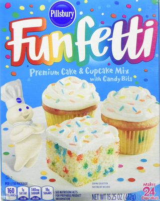 Pillsbury Funfetti Premium Cake &amp; Cupcake Mix With Candy Bits 432g Box
