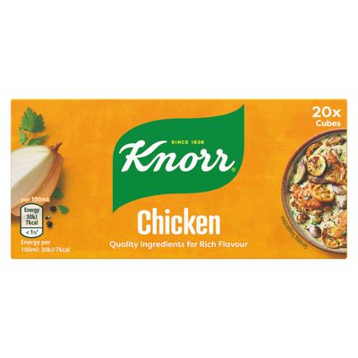 Knorr Chicken Stock Cubes gluten-free to add a rich chicken flavour to your dishes 20x 10 g