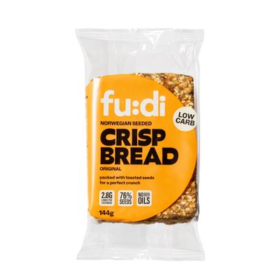 fu:di Norwegian Seeded Crispbread - Keto Crackers Made With 76% Seeds - Low Carb, High Fibre, Source of Protein, No Added Sugar, No Seed Oils - Pumpkin, Sunflower &amp; Sesame Seed Biscuits (144g)