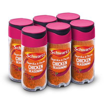 Schwartz Paprika &amp; Onion Chicken Seasoning 50 G Jar Pack of 6 Expertly Blended with Paprika, Onion &amp; Parsley Perfect with Chicken Dishes