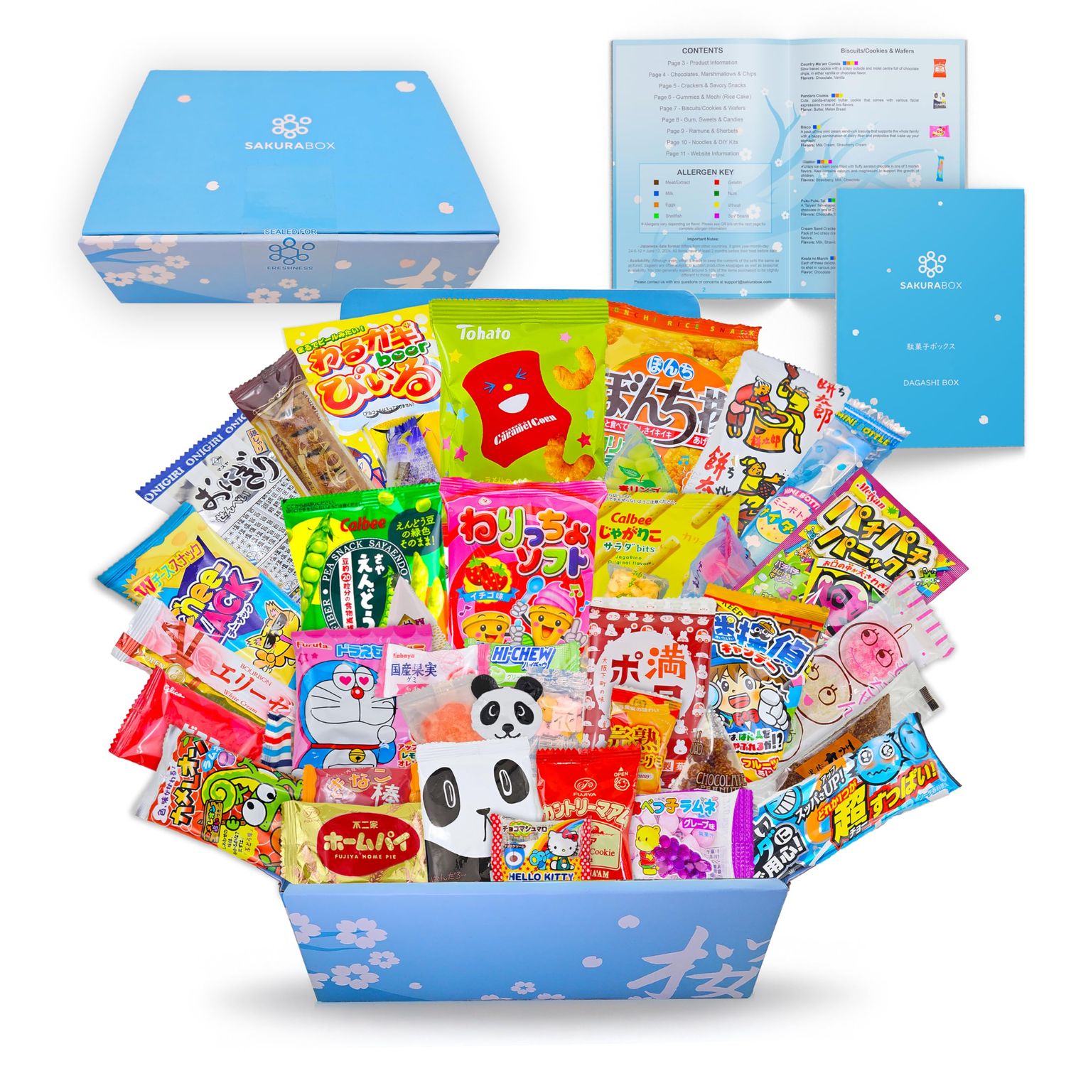 Sakura Box Japanese Candy &amp; Snacks 40 Piece Dagashi Set Food Gift