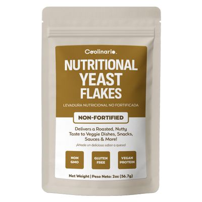 Coolinario Non Fortified Nutritional Yeast Flakes (56 g) Natural Vegan Seasoning with Roasted, Nutty Flavor Rich in Protein, Fiber &amp; Minerals Ideal for Snacks, Sauces &amp; Dressings Gluten-Free