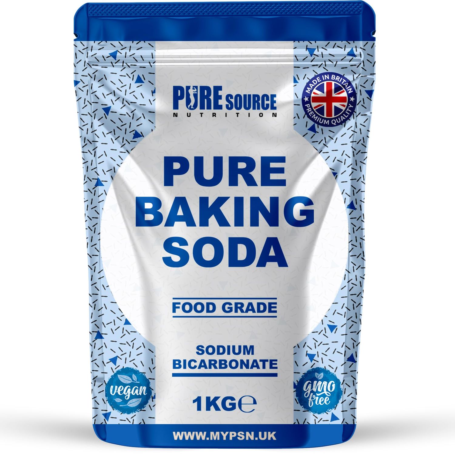 Pure Baking Soda 1KG VEGAN 100% Sodium Bicarbonate of Soda Food Grade Baking Soda for Cooking &amp; Drinking &amp; Cleaning Aluminium Free BPA Free Raising Agent