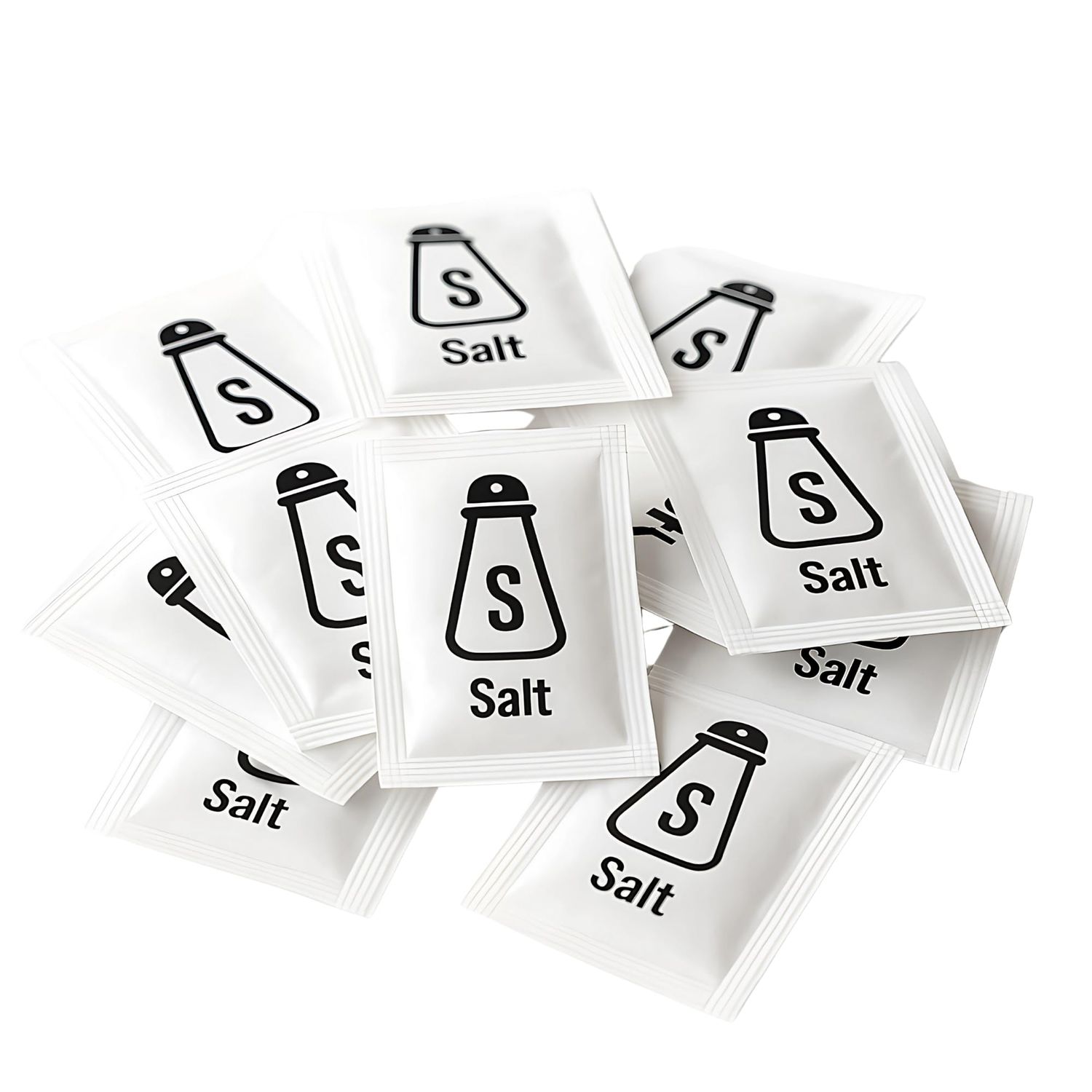 100 Salt Sachets - Individually Wrapped Table Salt Portions - Disposable Packets for Travel, Catering, Takeaway, Lunchboxes &amp; Portion Control - by Espresso Yourself