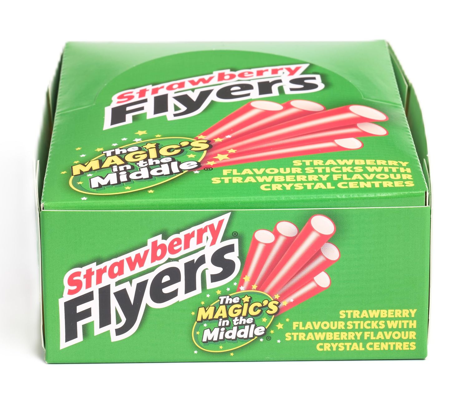 Flyers Strawberry Liquorice Sticks Carton - 60 Sticks Sweet Strawberry Flavoured Sweets Large Bulk Pack for Sharing &amp; Events