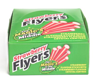 Flyers Strawberry Liquorice Sticks Carton - 60 Sticks Sweet Strawberry Flavoured Sweets Large Bulk Pack for Sharing &amp; Events