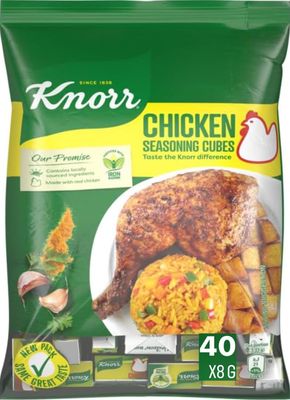 Knorr CHICKEN SEASONING CUBES 360g ¦ 40 Cubes ¦ 8g Each Cube ¦ Made With Real Chicken ¦ Nigerian.