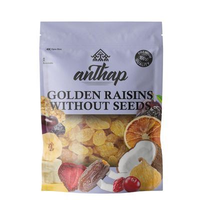 Anthap Golden Sultana Raisins without seed, No Sugar, Non GMO, Naturally Sweet & Juicy, Seedless for Easy Snacking, Golden Color for Premium Quality, High in Fiber & Antioxidants, 1kg