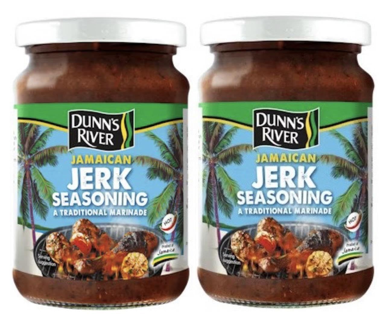 Dunn's River Jamaican Jerk Seasoning (Hot) 300g Pack of 2 Traditional Marinade Premium Seasoning.