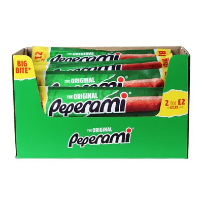 Peperami Big Bite - Original Flavour - Smoked Pork Salami Sausage Meat Snacks - Box of 20 x 28 Grams