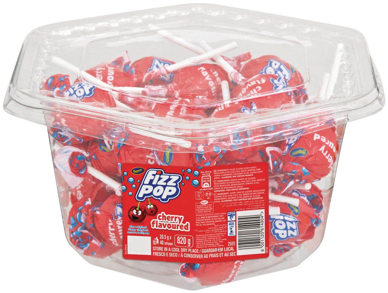Beacon Cherry Fizz Pops 20.5 g (Pack of 40)