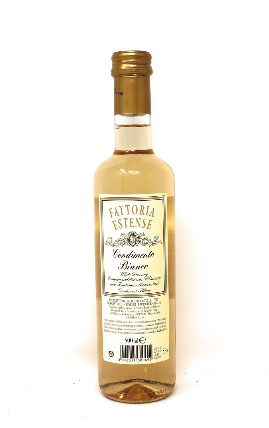 Fattoria Estense Italian Condimento Bianco - Premium White Balsamic Vinegar Dressing 500ml