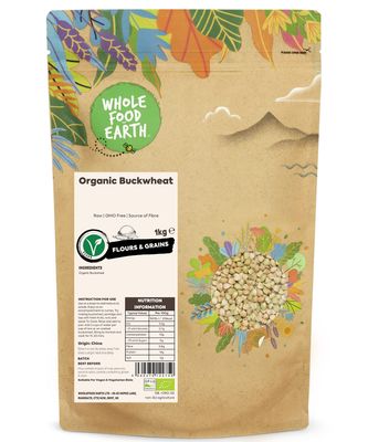 Wholefood Earth Organic Buckwheat - 1 kg GMO Free Vegan Source of Fibre Certified Organic