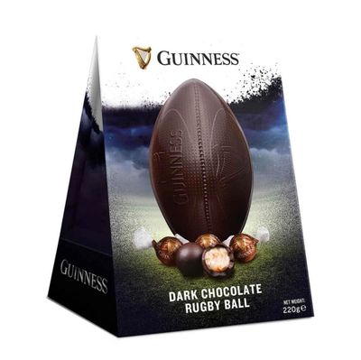 Guinness Dark Chocolate Rugby Ball Easter Egg With Truffles - 220G