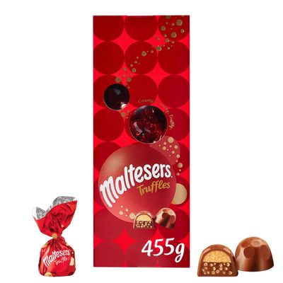 Maltesers Chocolate Truffles Gift Box 455g - Milk Chocolate with Honeycomb & Creamy Truffle Filling - Chocolate Gift for Birthdays, Thank You, Father's Day- Sharing & Indulgent Snacking