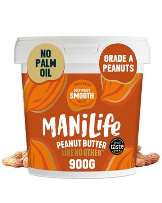 ManiLife Deep Roast Smooth Natural Peanut Butter 900g High Protein, No Palm Oil & No Added Sugar Made from Single Origin Argentine Grade A Peanuts (packaging may vary)