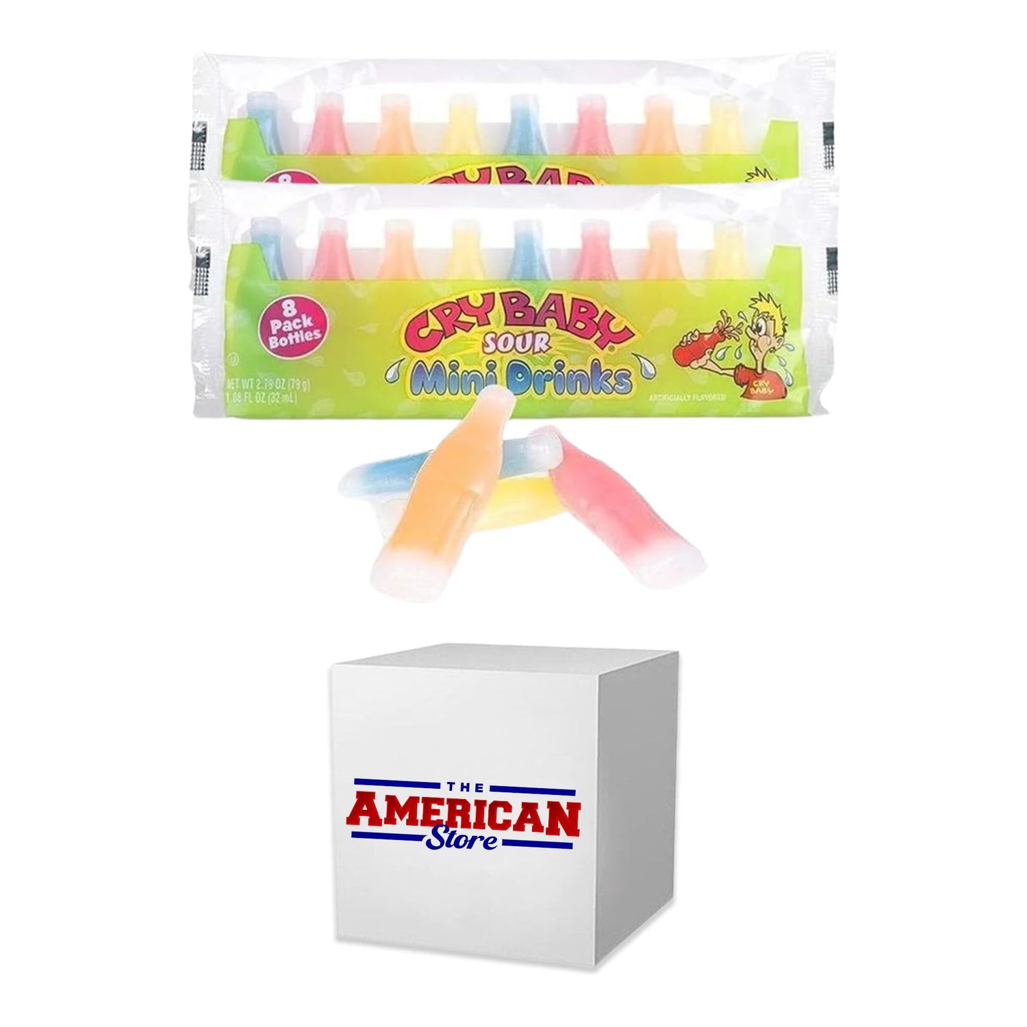 Concord Cry Baby Wax bottles Sour Drinks Jumbo 8's I Pack of 2 (16 Total) I US Import