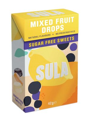 Sula Mixed Fruit Drops, Sugar Free Boiled Sweets with Natural Flavour, 42 g (Pack of 14)