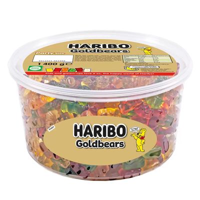 HARIBO Haribo Gold Bears Giant Party Size Tub 1400 Grams of Teddy Bear Gummies