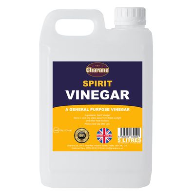 Gharana Swaad Ka Khazaana Spirit White Vinegar (5% Acidic) Perfect for Cleaning, Weed Killing, Pickling, Marinating & Cooking - Distilled Produced In The UK 100% VALUE PACK, 5L (Pack of 1) Gharana Swaad Ka Khazaana Spirit White Vinegar (5% Acidic) Perfect for Cleaning, Weed Killing, Pickling, Marinating & Cooking - Distilled Produced In The UK 100% VALUE PACK, 5L (Pack of 1)