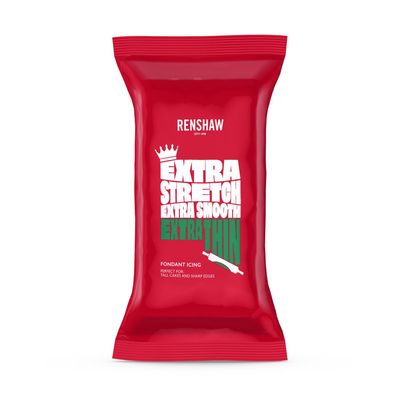 Renshaw Green Extra Stretch, Smooth &amp; Thin Fondant Icing, 1 kg (Pack of 1) - Ready to Roll Icing for Cakes