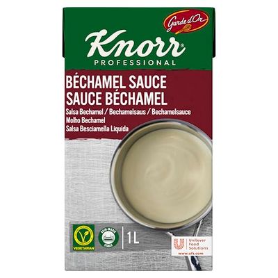 Knorr Professional Garde D'Or Bechamel Ready-to-Use Cooking Sauce, Gluten Free, White Sauce Ideal for Pasta, 1L Carton