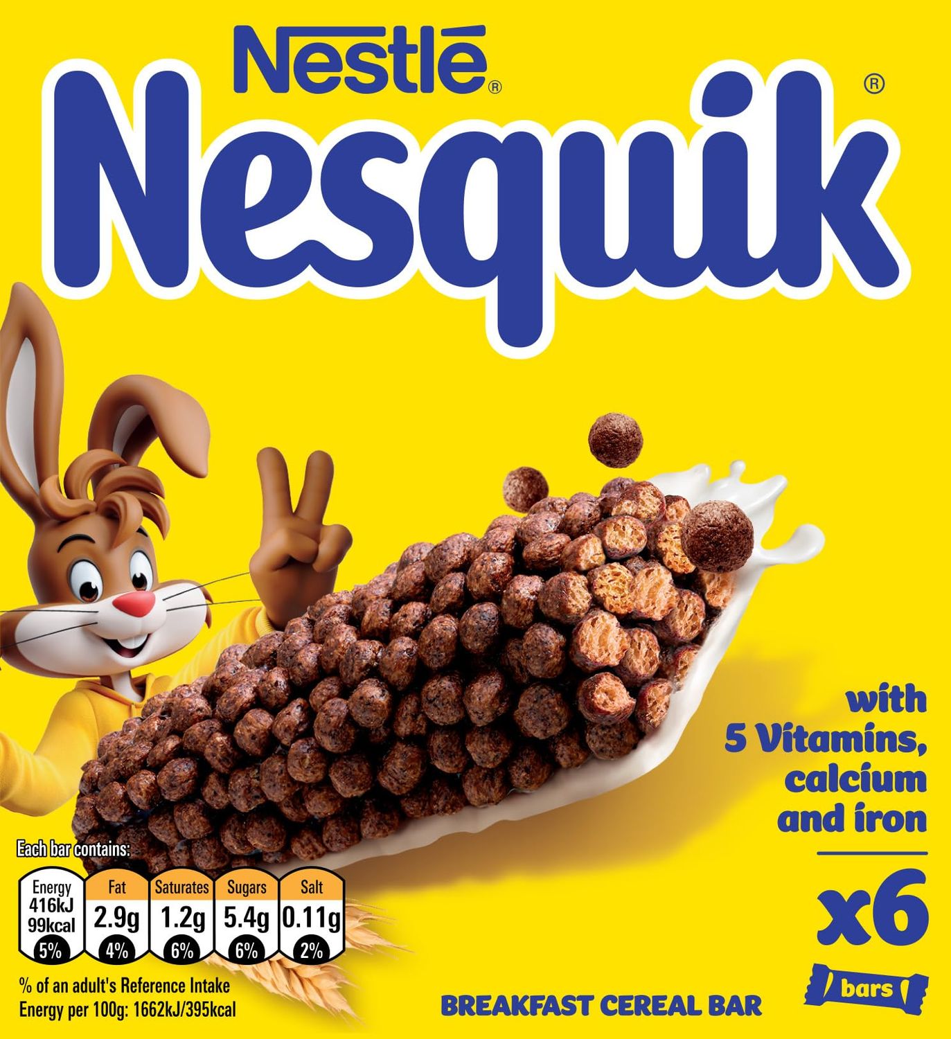 Nestlé Nesquik Breakfast Cereal Bars 6 x 25g (150g)