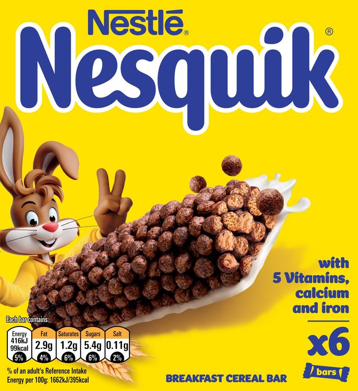 Nestlé Nesquik Breakfast Cereal Bars 6 x 25g (150g)