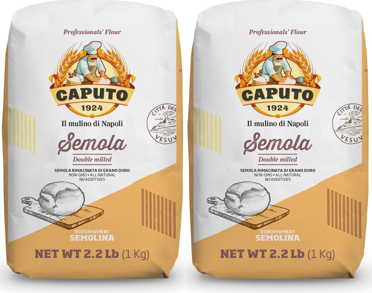 Molino Caputo Caputo Semola Di Grano Duro, 1 Kg (Pack of 2) 2-Pack